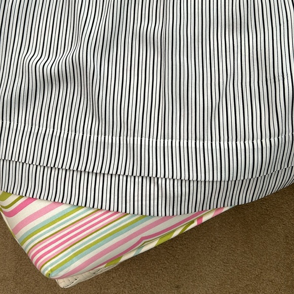 Joie silk off the shoulder blouse, black and white stripes size S, bell sleeves - Picture 4 of 6